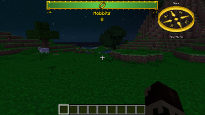 On-screen compass at the upper right corner.