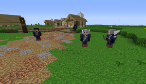 A group of archers next to a Gondor village.