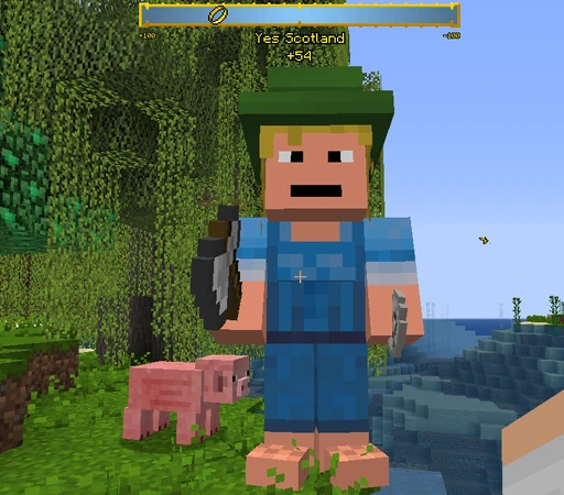 A massive Hobbit threatens me with a huge axe.