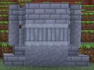 Sarlluin can be crafted into bricks, walls, slabs, stairs, pillars, buttons, and pressure plates