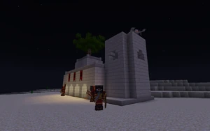 A Southron fortress at night. Note the scorpion on top of the tower.