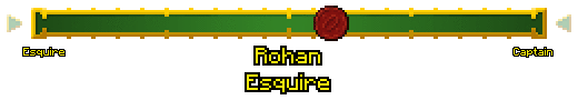The alignment bar for Rohan, when inside the area of reduced influence. Shows also the number shortly after killing an enemy and the seal for being pledged