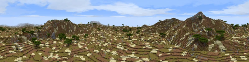 A panorama of the Far Harad Arid Hills.