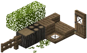 Larch Plank, Fence, Gate, Slab, Log, Leaves, Stairs, Door, Trapdoor and Beam