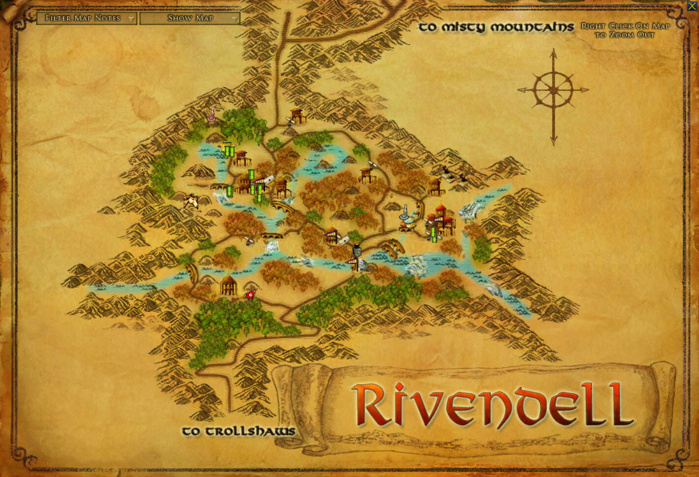 Rivendell Middle Earth Map Rivendell | Lord Of The Rings Online Wiki | Fandom