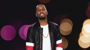 Safaree's green screen look in Leave It to Stevie season 2.