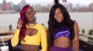 Moe and Lexxy's green screen look in LHHNY season 6.