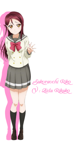 Sakurauchi Riko là một trong những nhân vật được yêu thích trong bộ anime Love Live! Để biết thêm thông tin về cô ấy và bộ anime này ở Việt Nam, hãy đọc trang wiki Love Live! Vietnam trên Wikia. Hãy bấm vào ảnh liên quan để khám phá thế giới của Sakurauchi Riko và các nàng thần tượng khác trong Love Live! Vietnam.
