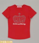 Red Love and Berry shirt with a sequin crown