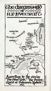 A map of Lovecraft's "Dreamworld" by Jack Gaughan (1967).
