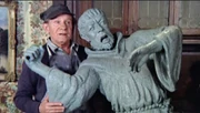 A statue of a terrified druid being delivered in a scene from Night Gallery