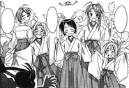 The Hinata girls wearing hakama