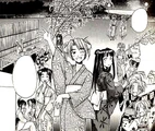 The Hinata girls wearing yukata during a summer festival
