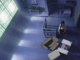 Motoko with a folded and boxed kimono