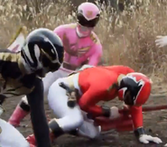 Emma making sure Troy is okay after he is knocked down by Vrak.