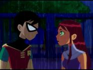 Teen Titans Robin and Starfire In the Rain