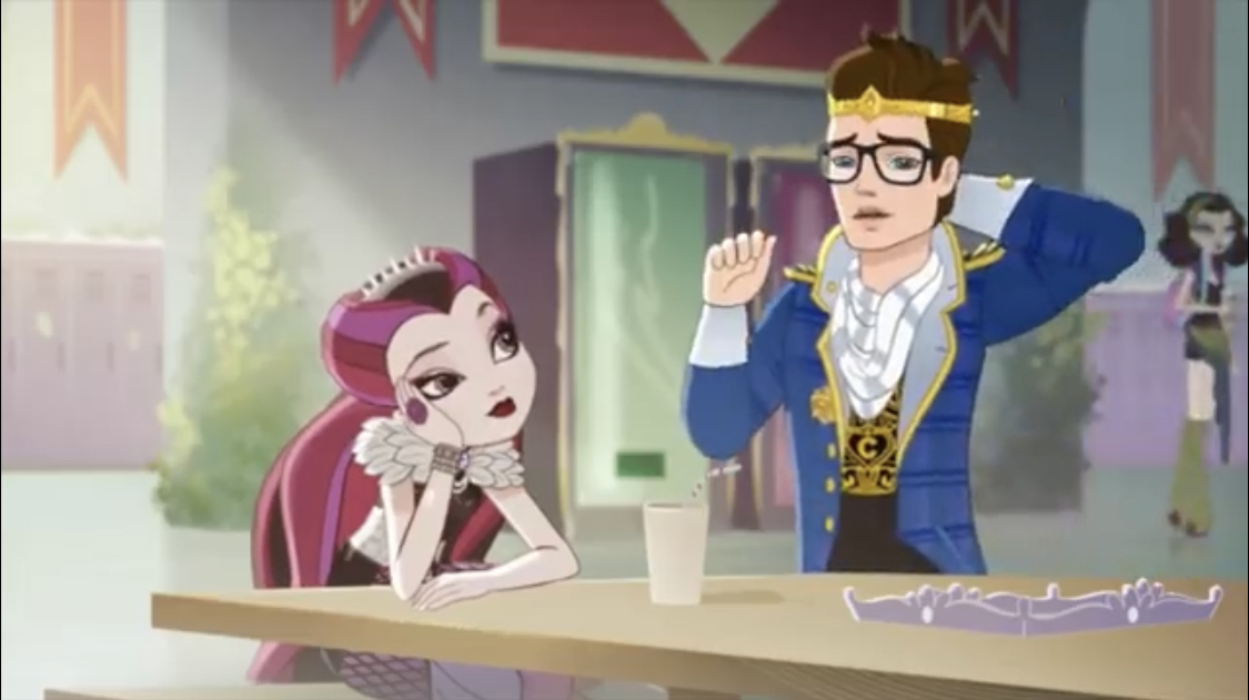 ever after high dexter charming and raven queen kiss