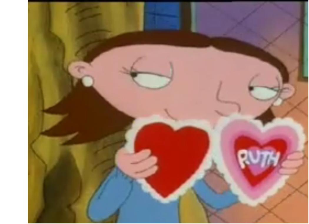 Ruth is a character from the Nickolodeon show, Hey Arnold. 