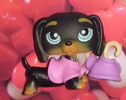 Littlest PET SHOP Authentic dog teckel # 139/307 dachshund chien Hasbro