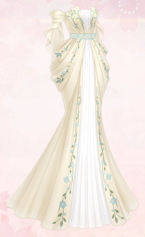 formal dress love nikki Onyx Faille Gown with Off-Shoulder Bodice and crystal Hibiscus Embroid main image 1