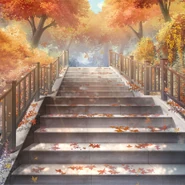 The Autumn Maple Stairway background