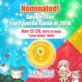 Nominated Google Play Fan Favorite Game of 2018