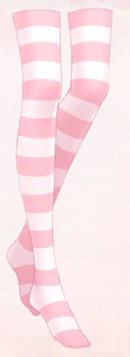 Pink White Striped Stockings