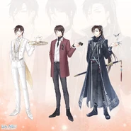 Banquet of Elites Men.jpg (226 KB) from left to right: Mysterious Dating, Red and Black, and Brushwork of Romance