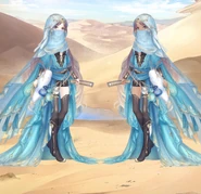 The suit showing the unposed version of both skin tones while wearing Fruit of Past and Promise of Past makeups