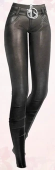 Snakebuckle Leather Trousers