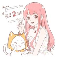 Nikki and Momo in the Japanese server 2nd anniversary artwork