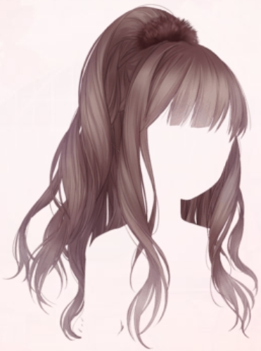 Image of High ponytail hairstyle for long hair drawing