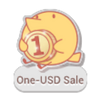 One USD sale icon