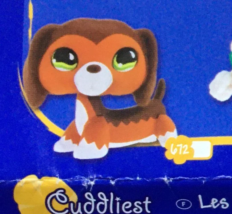 Figurine Littlest Pet Shop - Chien Épagneul 672 Bis - Hasbro - Occasion