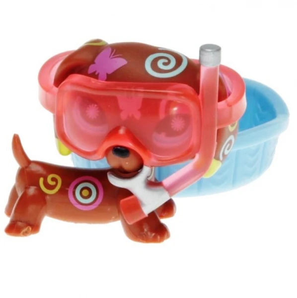 Figurine Littlest Pet Shop (LPS) Authentique HASBRO, Chien Teckel N°1010