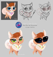 Mme Pom the Pomeranian concept sketches by Kora Kosicka