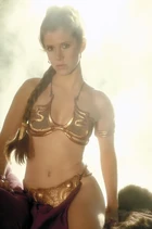 Leia in her iconic "metal " slave outfit from Return of the Jedi