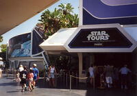 The original Star Tours ride at Disneyland in 1996.