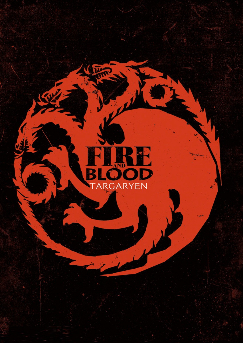 Men's Game of Thrones Targaryen Fire and Blood College Logo T