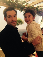 Scarlett Estevez & Tom Ellis behind the scenes of Season 1