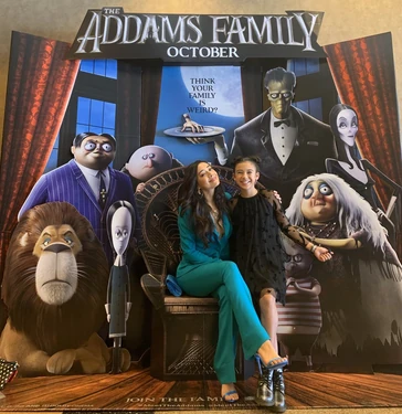 Scarlett Estevez & Aimee Garcia at The Addams Family premiere
