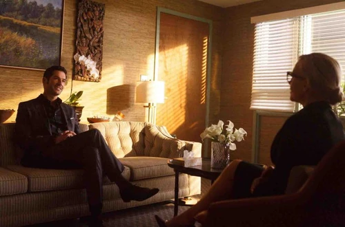 Lucifer at Linda's office