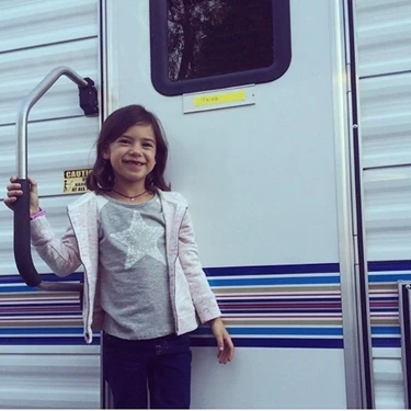 Scarlett Estevez behind the scenes of Pilot