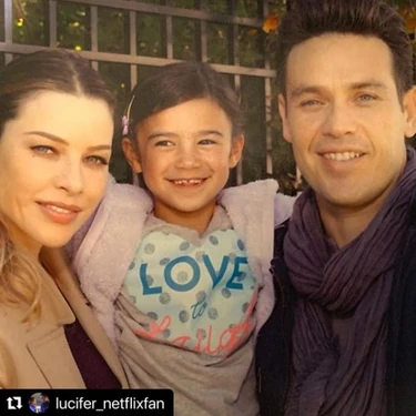 Family photo of Chloe, Dan, and Trixie