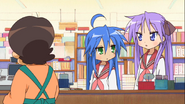 Konata and Kagami in the manga store