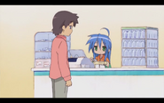 Konata as a convenience store clerk