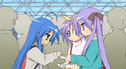 Konata goes over the Christmas shopping gameplan