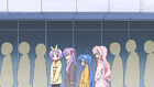 Tsukasa and the others waiting in line