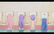 Konata, Kagami, Tsukasa, and Miyuki backshot