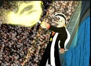 Pierre using his cane to control the Max Arena